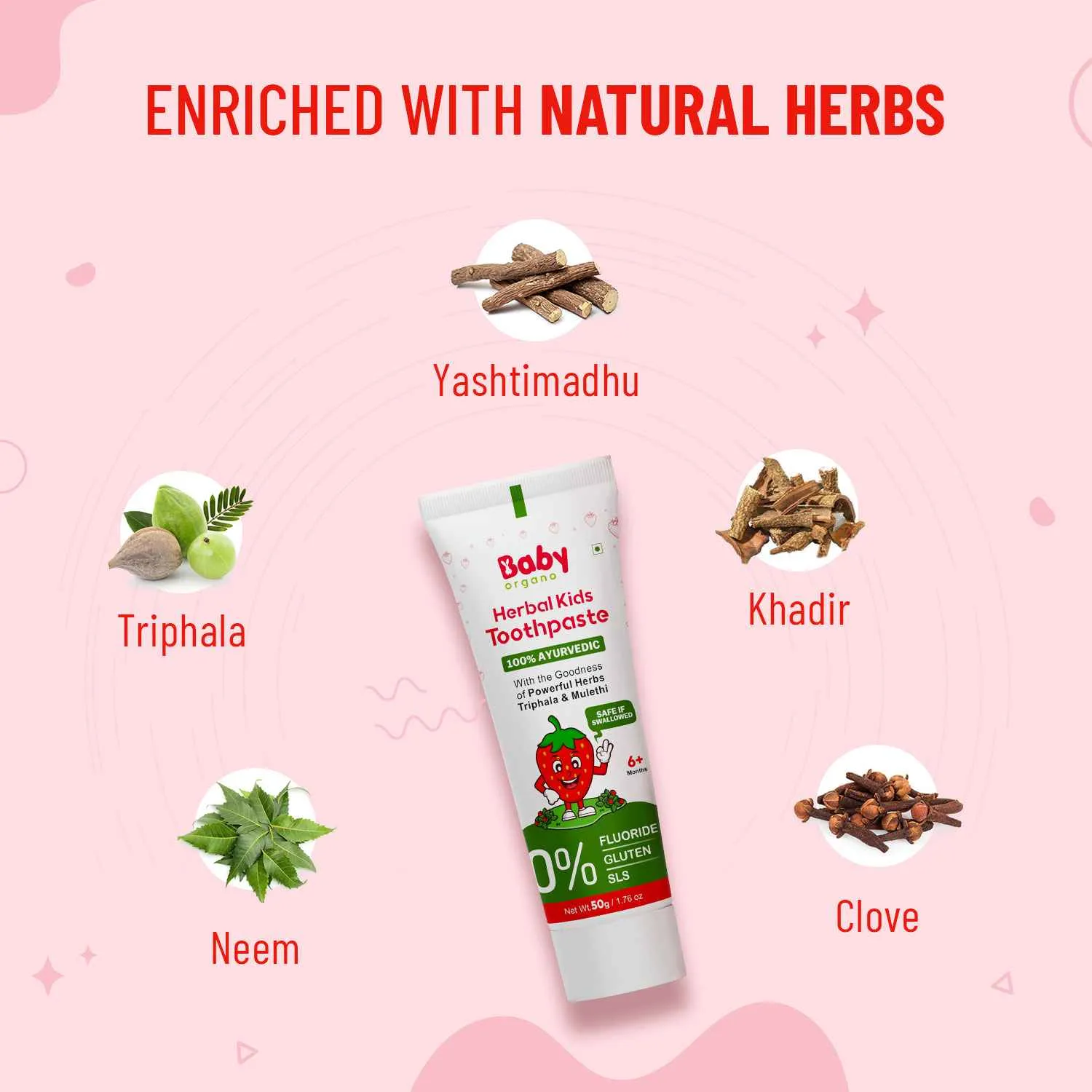 Herbal Kid's Toothpaste | Protection Against Cavities (6  Months)