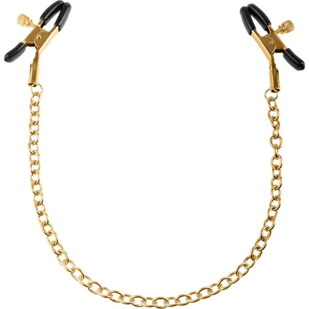 Pipedream Fetish Fantasy Gold Chain Nipple Clamps Gold