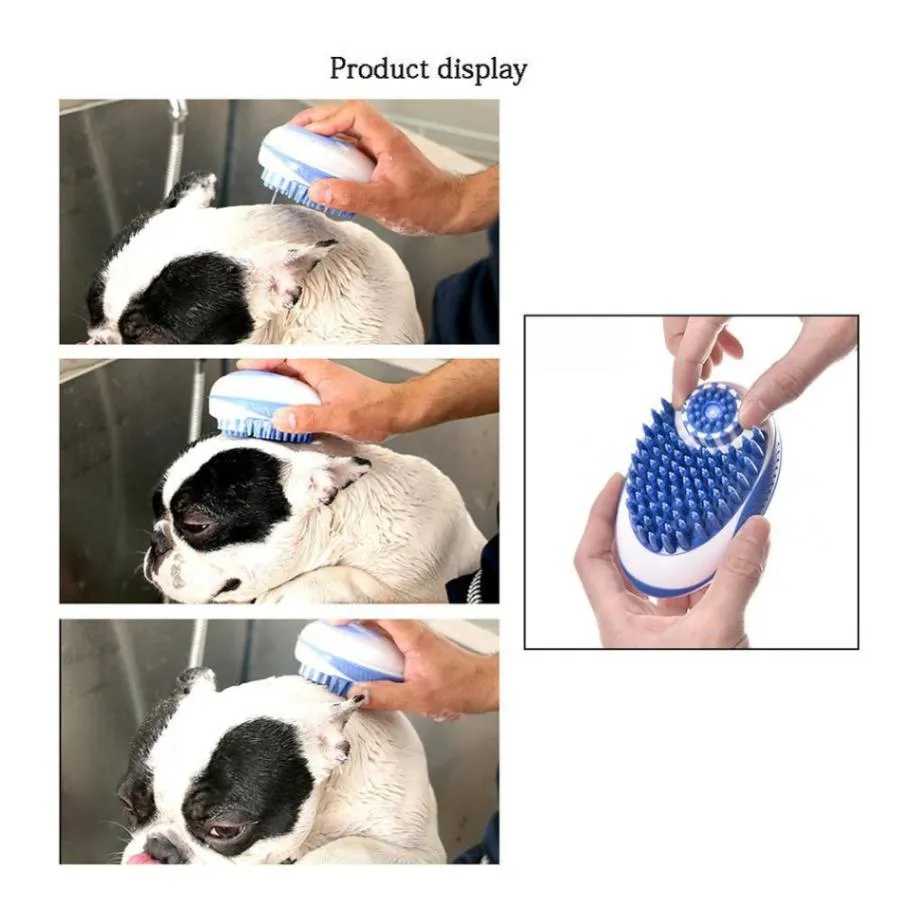 Scrub & Suds: Dog Wash Brush with Soap Dispenser!