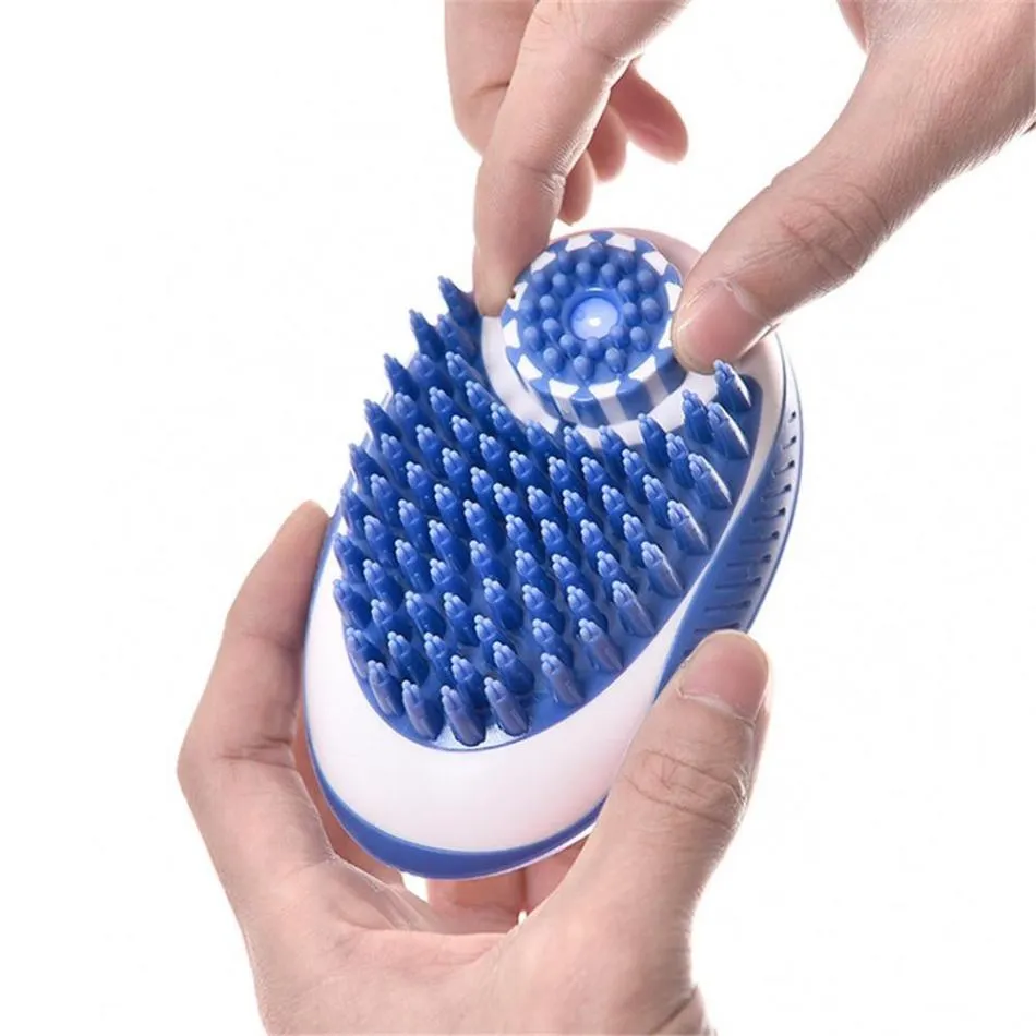Scrub & Suds: Dog Wash Brush with Soap Dispenser!