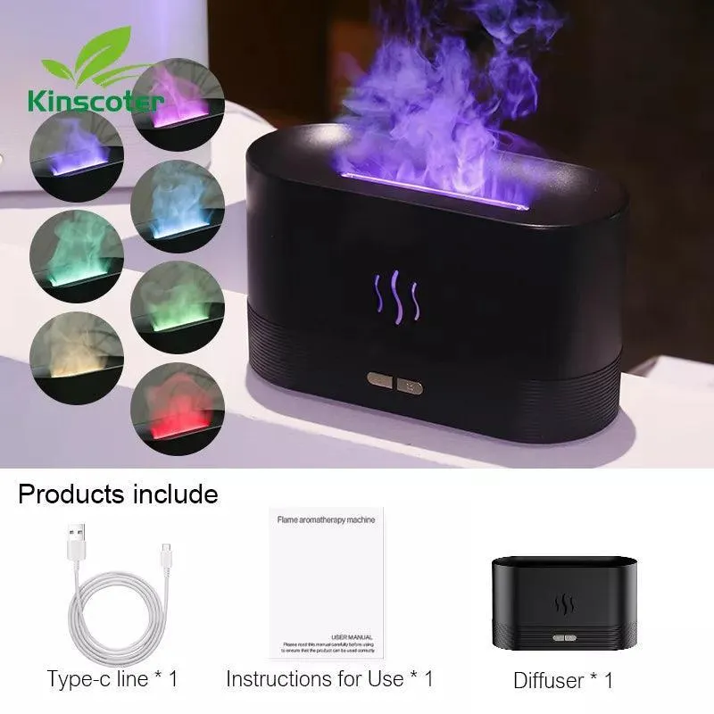 TranquilBreeze LED Flame Aromatherapy Diffuser: Serene Oasis
