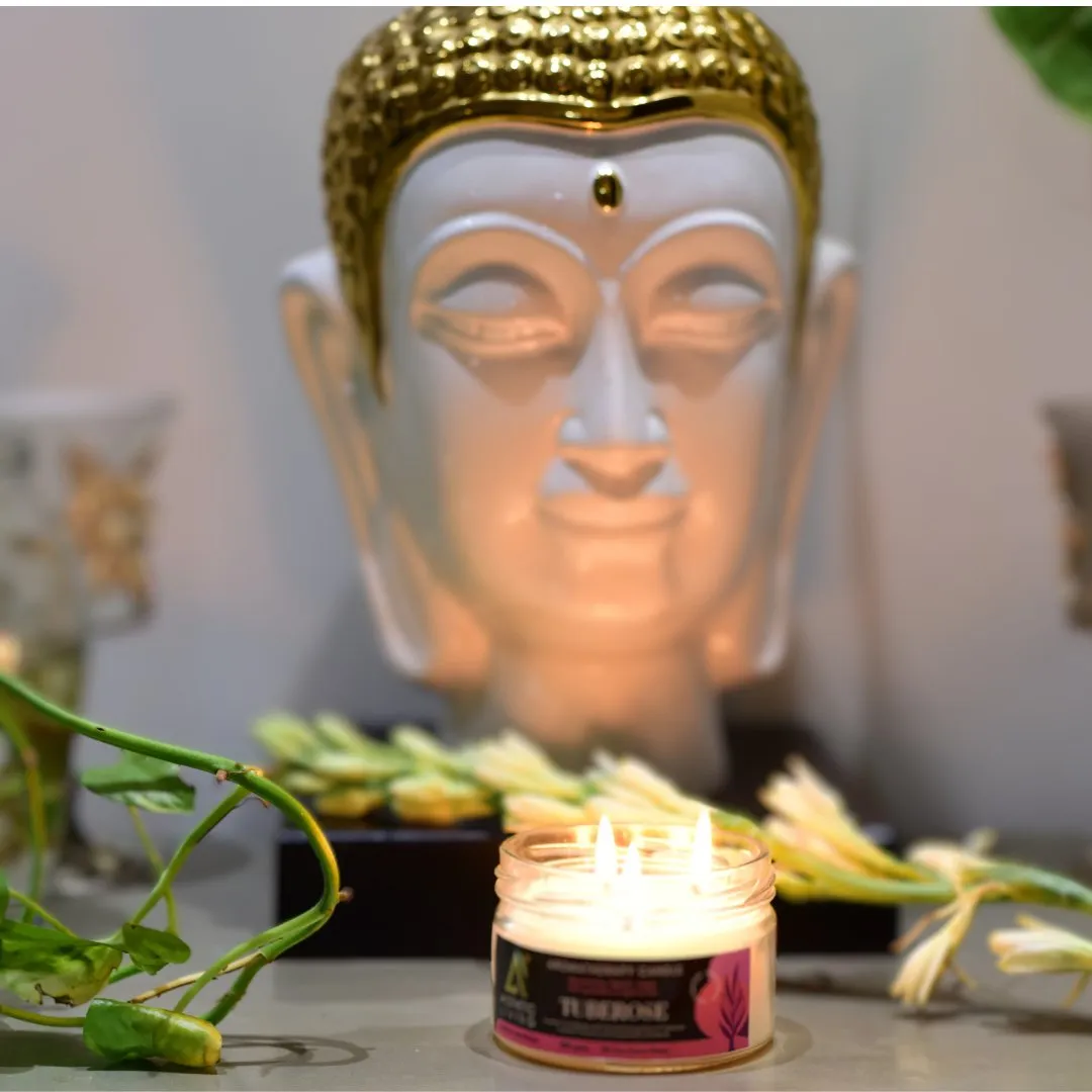Tuberose 3 wick Soywax Candle I 30 hr burn, 180 gms